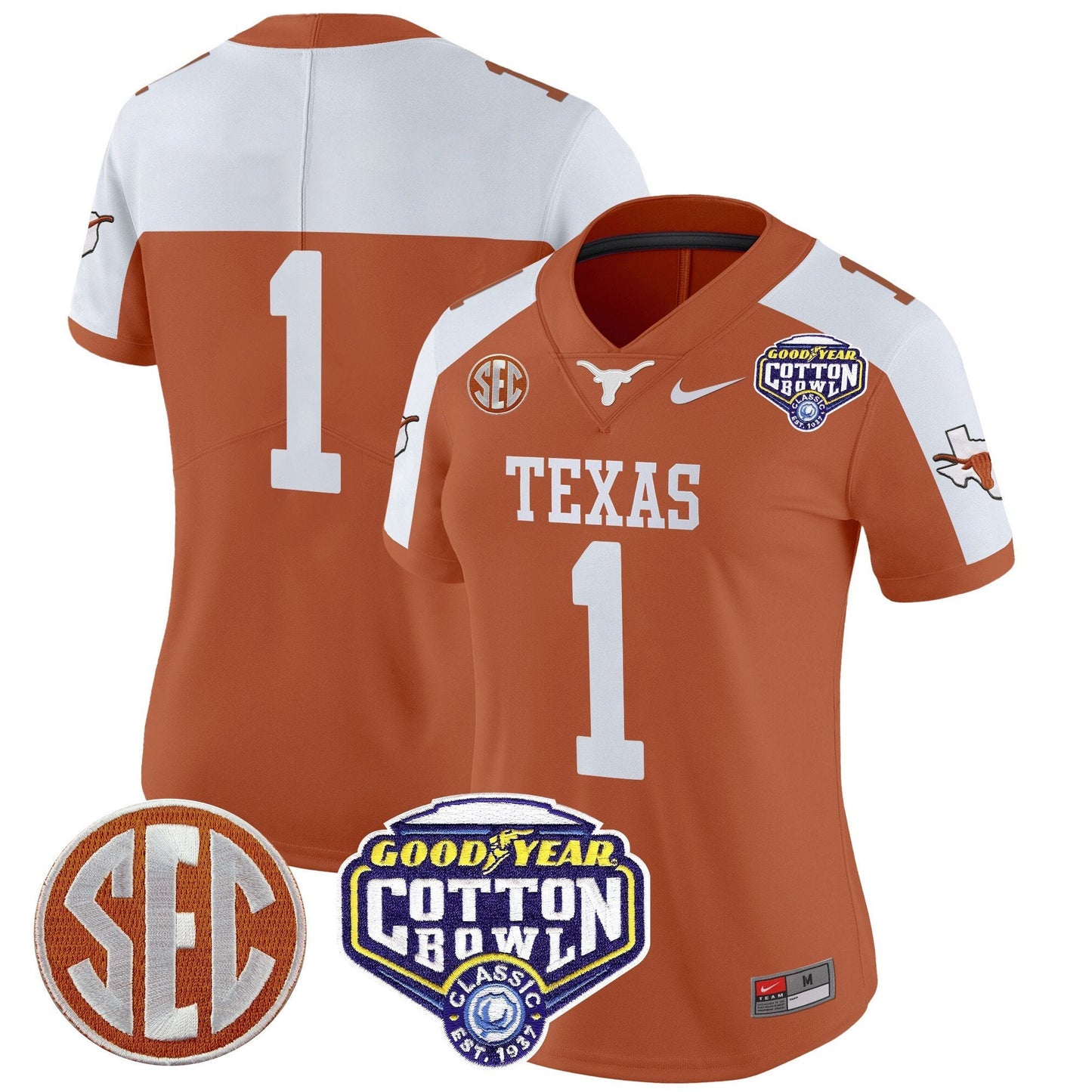 Women's TEX Cotton Bowl Patch Vapor Limited Jersey - All Stitched