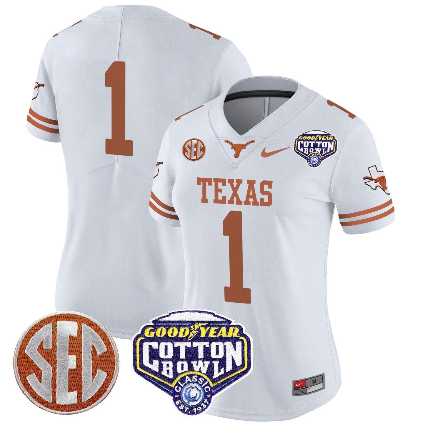 Women's TEX Cotton Bowl Patch Vapor Limited Jersey - All Stitched