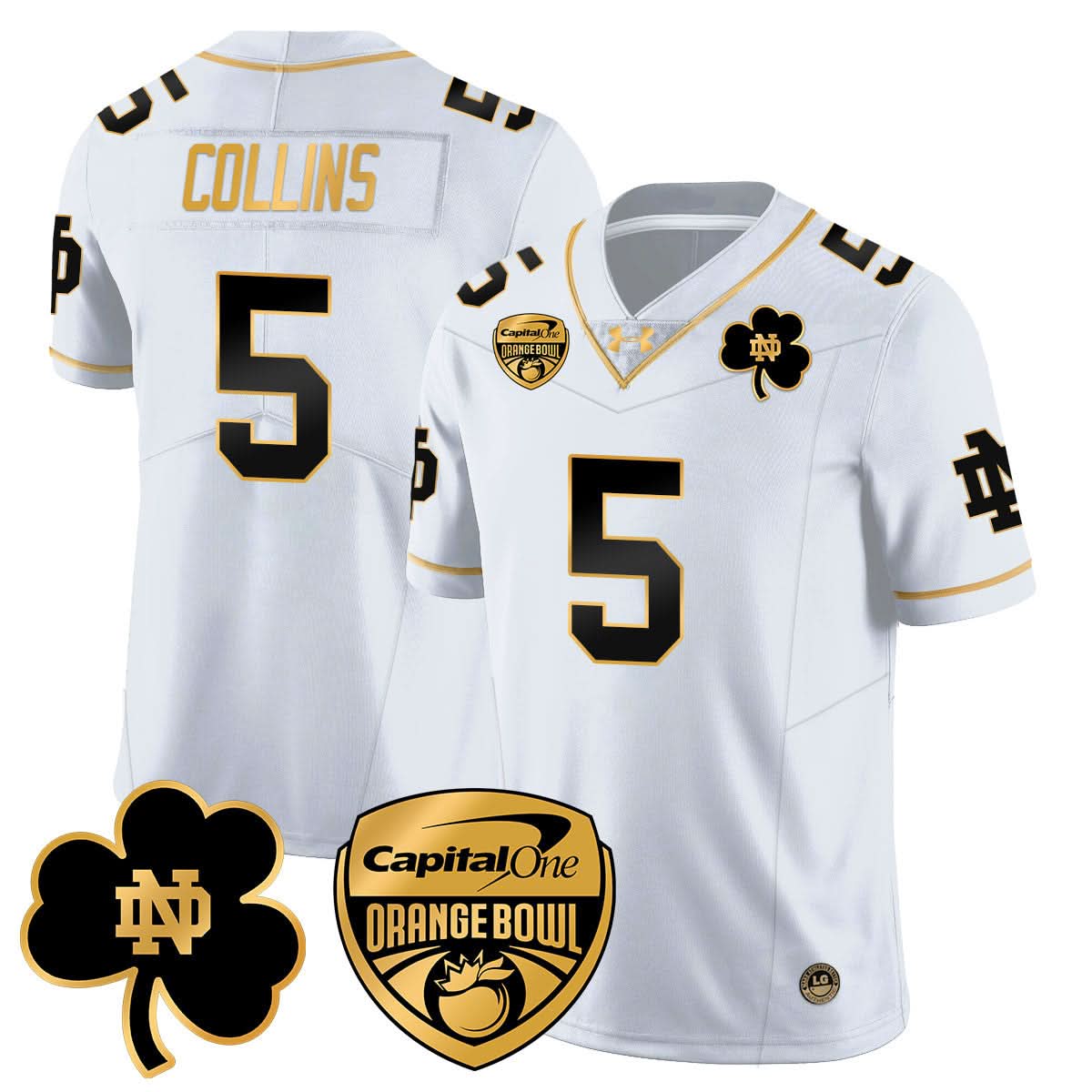 Notre Dame Fighting Irish 2025 Orange Bowl Jersey - All Stitched