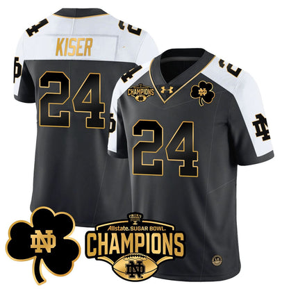 Notre Dame Fighting Irish 2025 Sugar Bowl Champions Gold Jersey - All Stitched