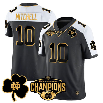 Notre Dame Fighting Irish 2025 Sugar Bowl Champions Gold Jersey - All Stitched