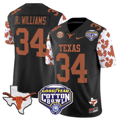 TEX Cow Spots Cotton Bowl Patch Vapor Limited Jersey - All Stitched