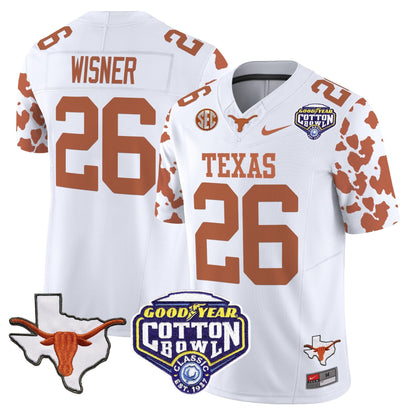 TEX Cow Spots Cotton Bowl Patch Vapor Limited Jersey - All Stitched