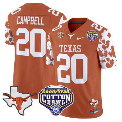 TEX Cow Spots Cotton Bowl Patch Vapor Limited Jersey - All Stitched