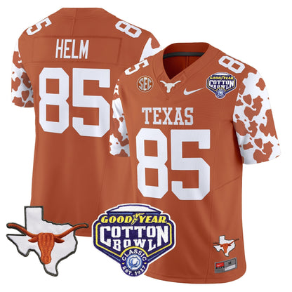 TEX Cow Spots Cotton Bowl Patch Vapor Limited Jersey - All Stitched