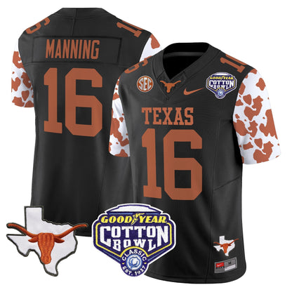 TEX Cow Spots Cotton Bowl Patch Vapor Limited Jersey - All Stitched