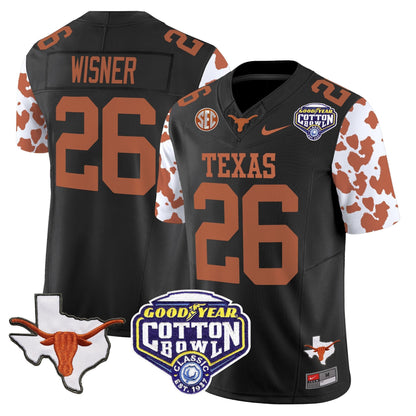 TEX Cow Spots Cotton Bowl Patch Vapor Limited Jersey - All Stitched