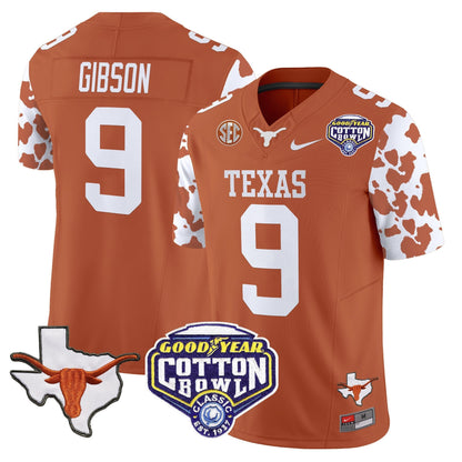 TEX Cow Spots Cotton Bowl Patch Vapor Limited Jersey - All Stitched