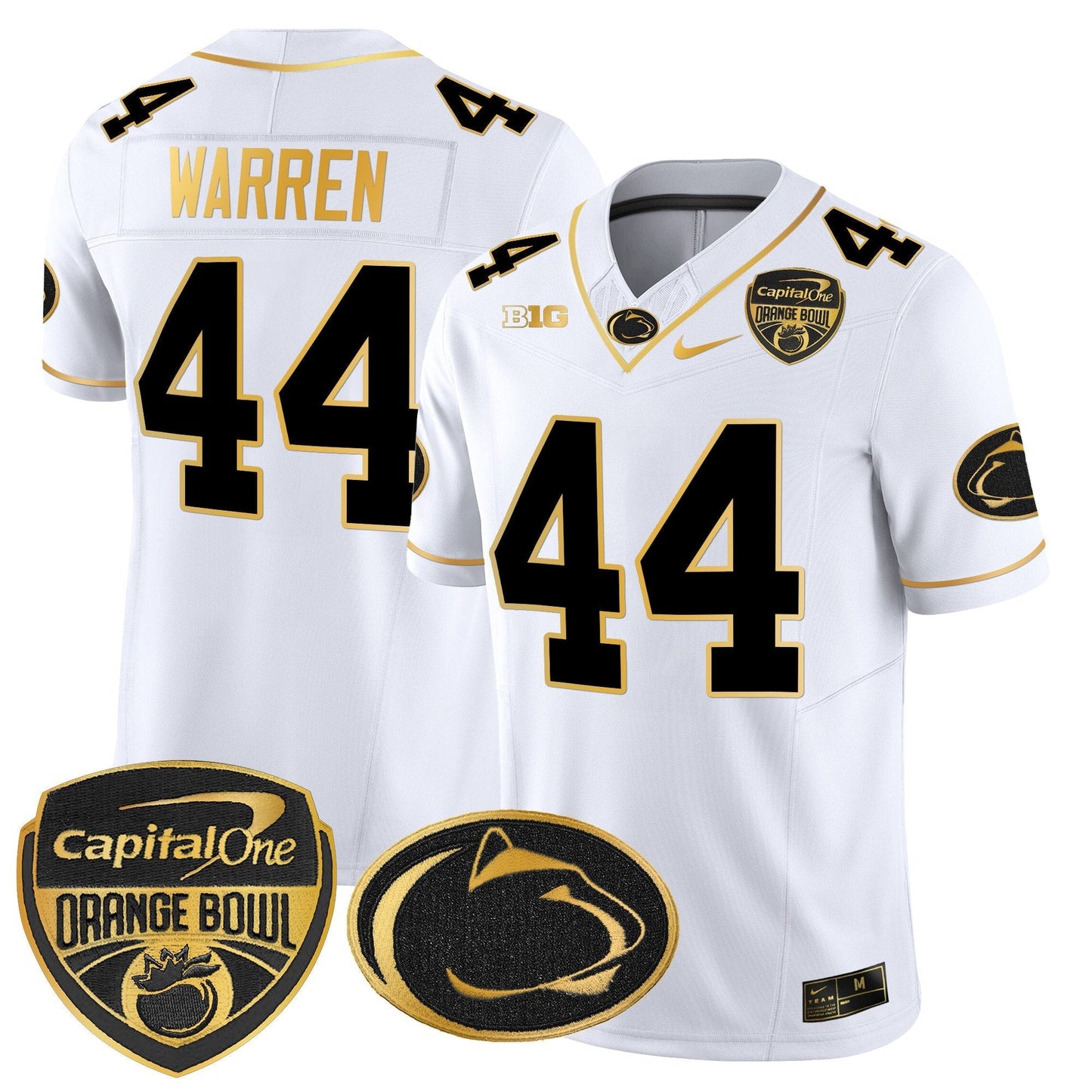 PSU Orange Bowl Patch Gold Vapor Limited Jersey - All Stitched