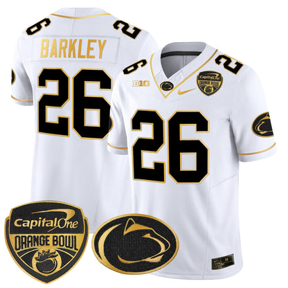 PSU Orange Bowl Patch Gold Vapor Limited Jersey - All Stitched