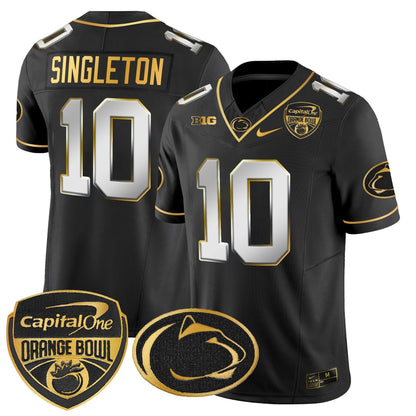 PSU Orange Bowl Patch Gold Vapor Limited Jersey - All Stitched