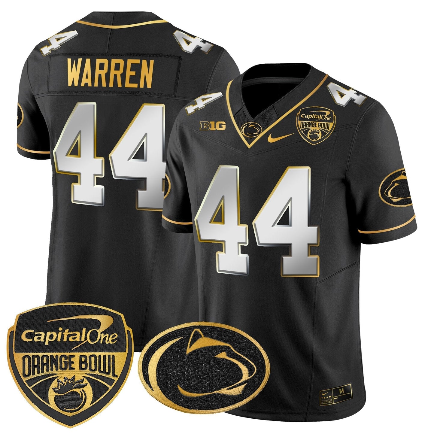 PSU Orange Bowl Patch Gold Vapor Limited Jersey - All Stitched