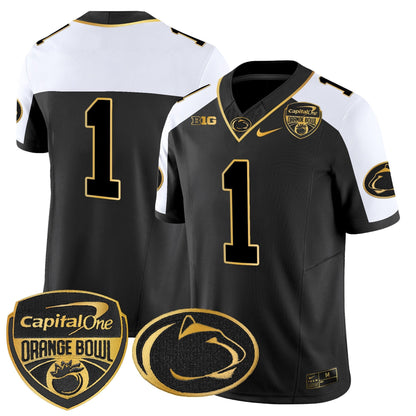 PSU Orange Bowl Patch Gold Vapor Limited Jersey - All Stitched