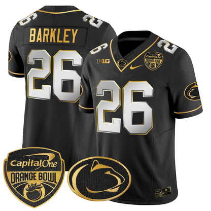 PSU Orange Bowl Patch Gold Vapor Limited Jersey - All Stitched