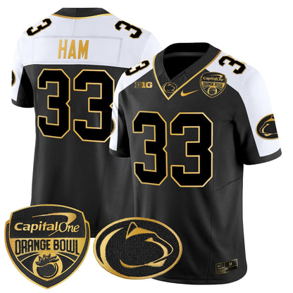 PSU Orange Bowl Patch Gold Vapor Limited Jersey - All Stitched