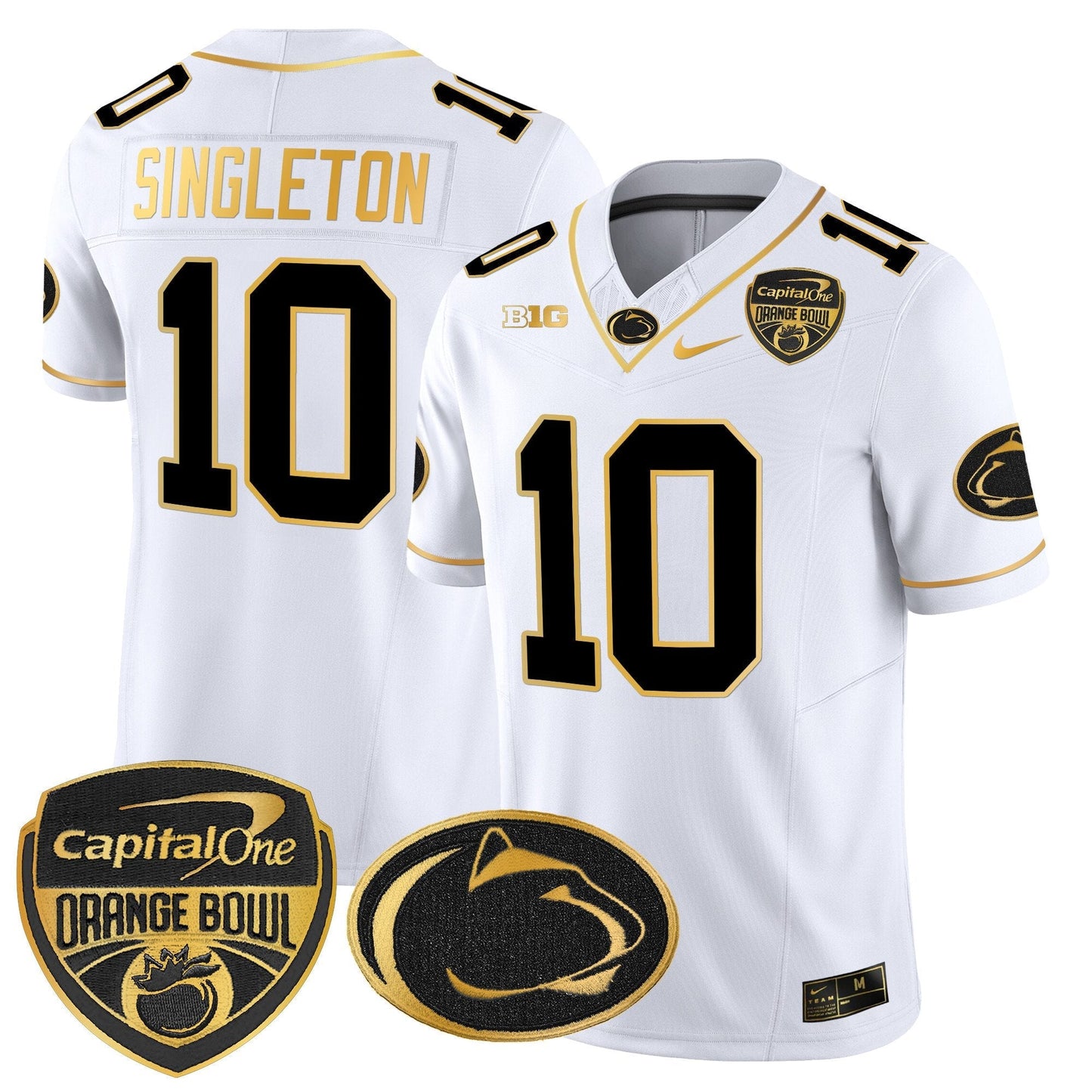PSU Orange Bowl Patch Gold Vapor Limited Jersey - All Stitched