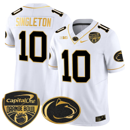 PSU Orange Bowl Patch Gold Vapor Limited Jersey - All Stitched
