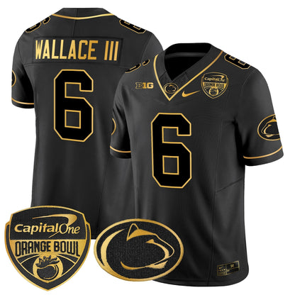 PSU Orange Bowl Patch Gold Vapor Limited Jersey - All Stitched