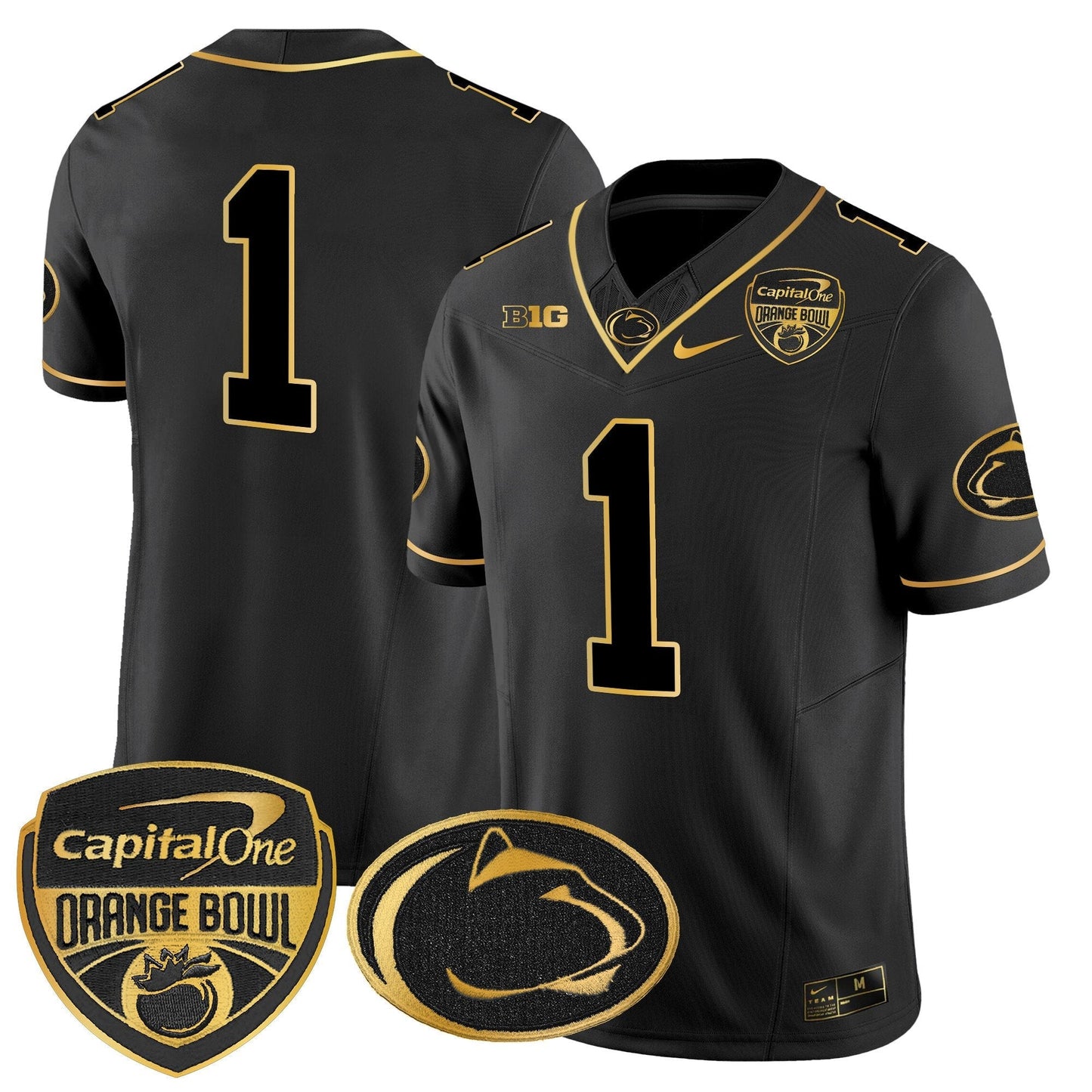 PSU Orange Bowl Patch Gold Vapor Limited Jersey - All Stitched