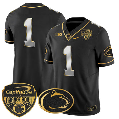 PSU Orange Bowl Patch Gold Vapor Limited Jersey - All Stitched