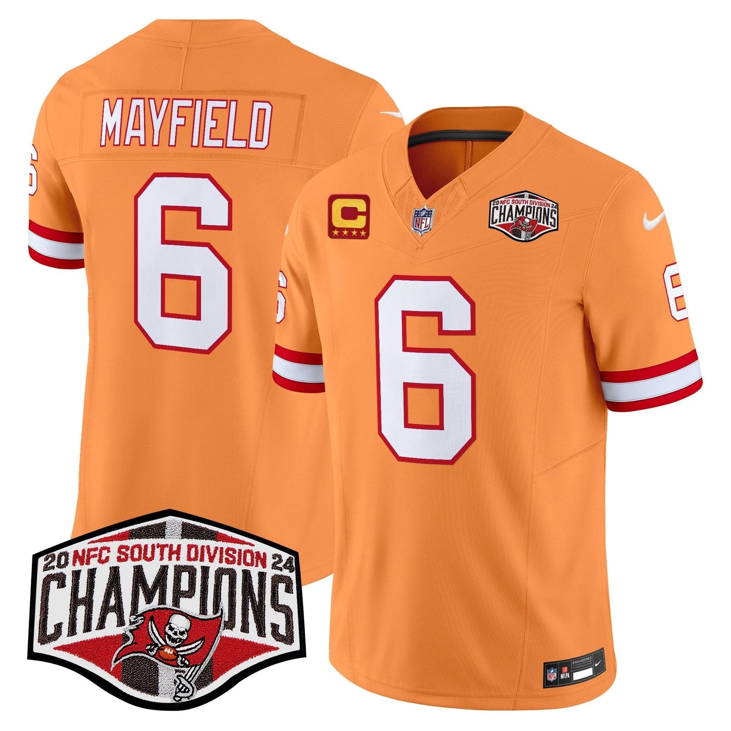 TB Throwback 2024 NFC South Division Champions Patch Vapor Limited Jersey - All Stitched