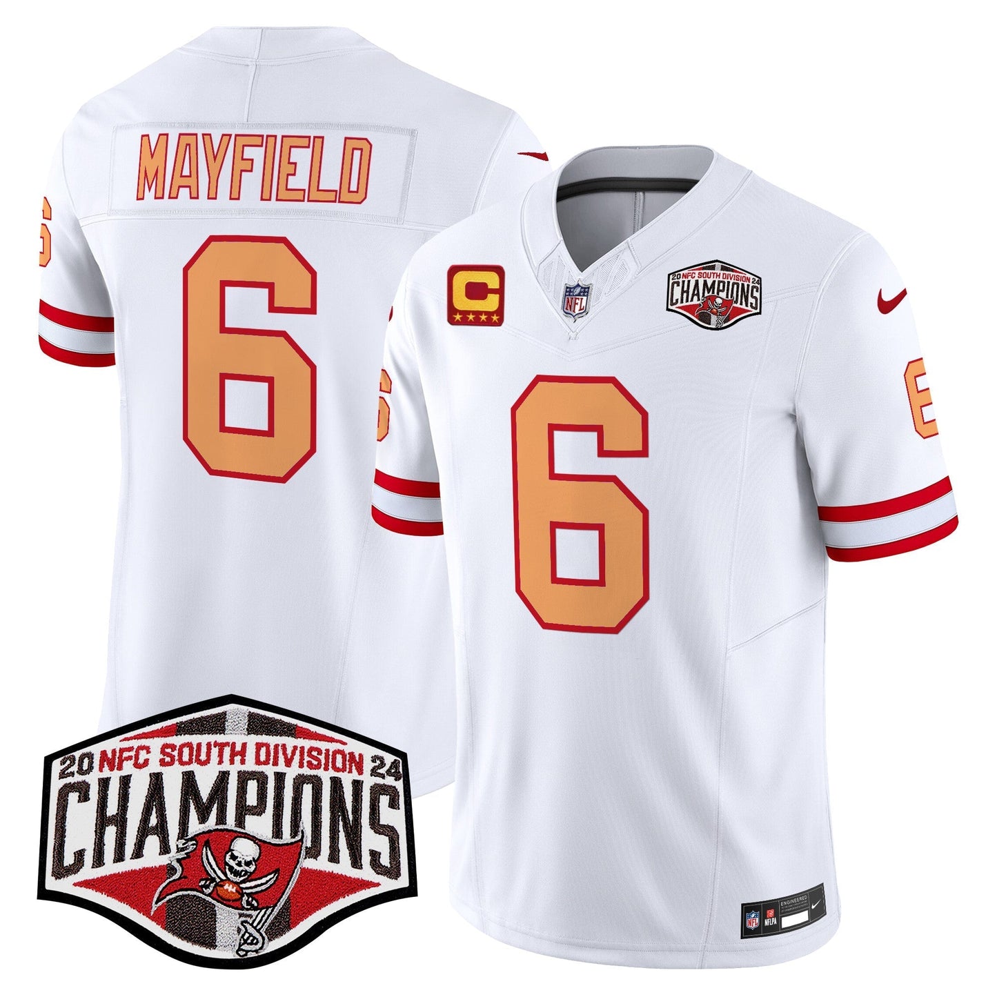 TB Throwback 2024 NFC South Division Champions Patch Vapor Limited Jersey - All Stitched