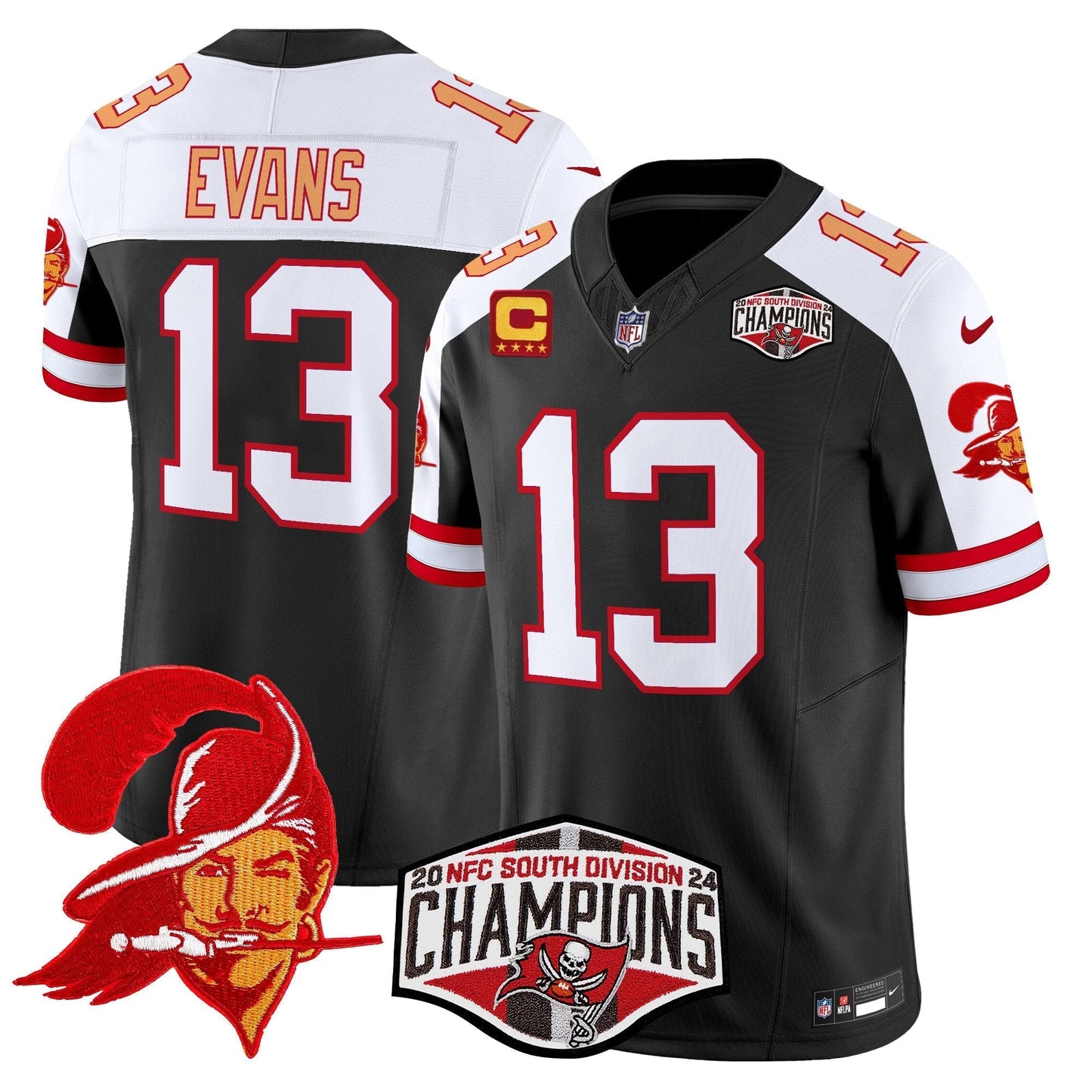 TB Throwback 2024 NFC South Division Champions Patch Vapor Limited Jersey - All Stitched