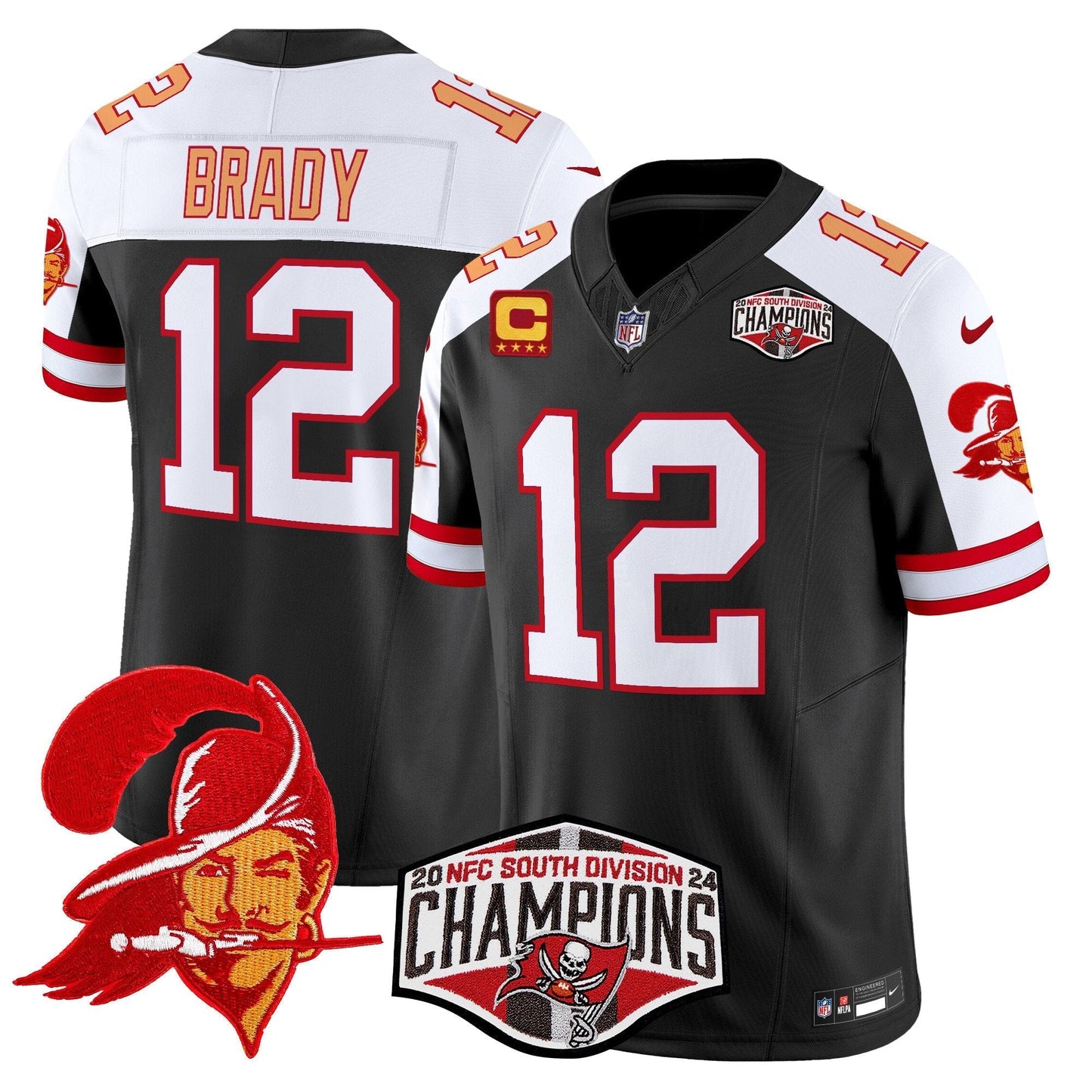 TB Creamsicle 2024 NFC South Division Champions Patch Vapor Limited Jersey - All Stitched