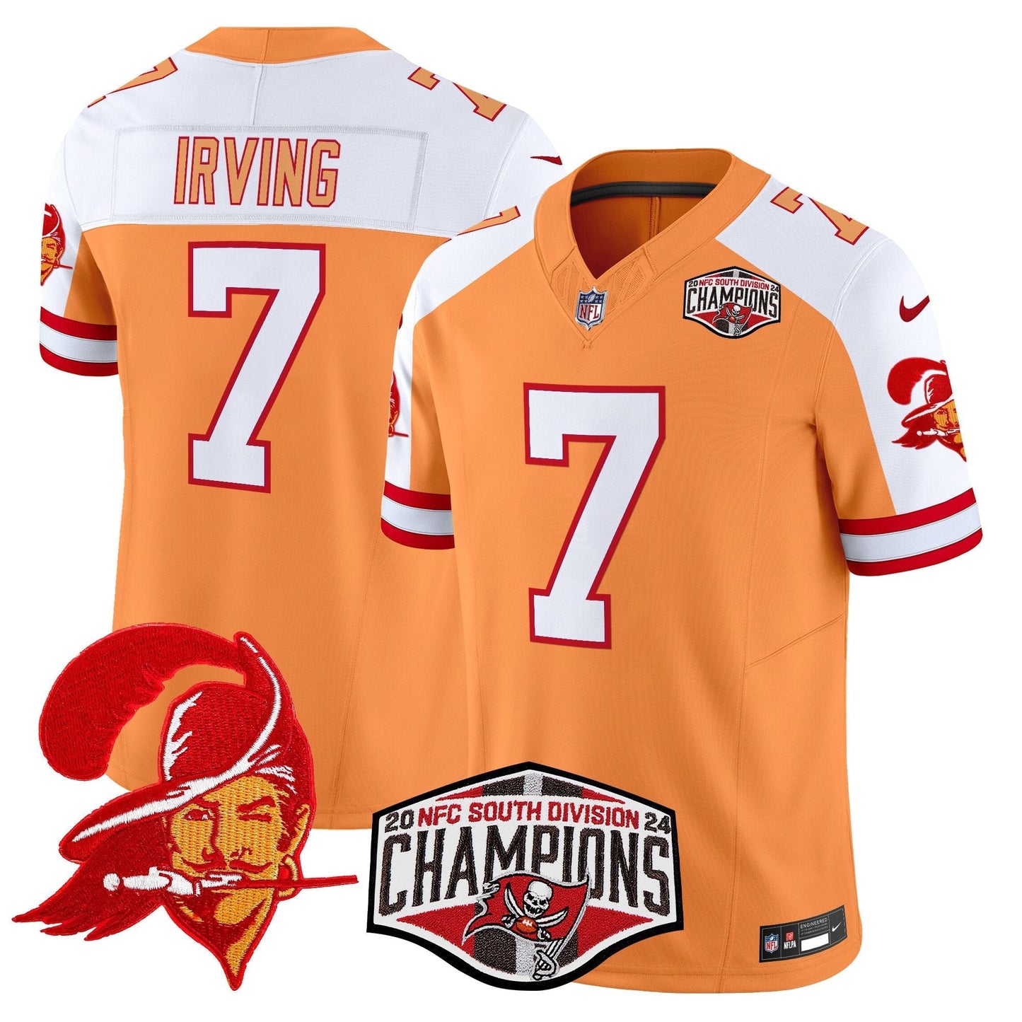 TB Throwback 2024 NFC South Division Champions Patch Vapor Limited Jersey - All Stitched