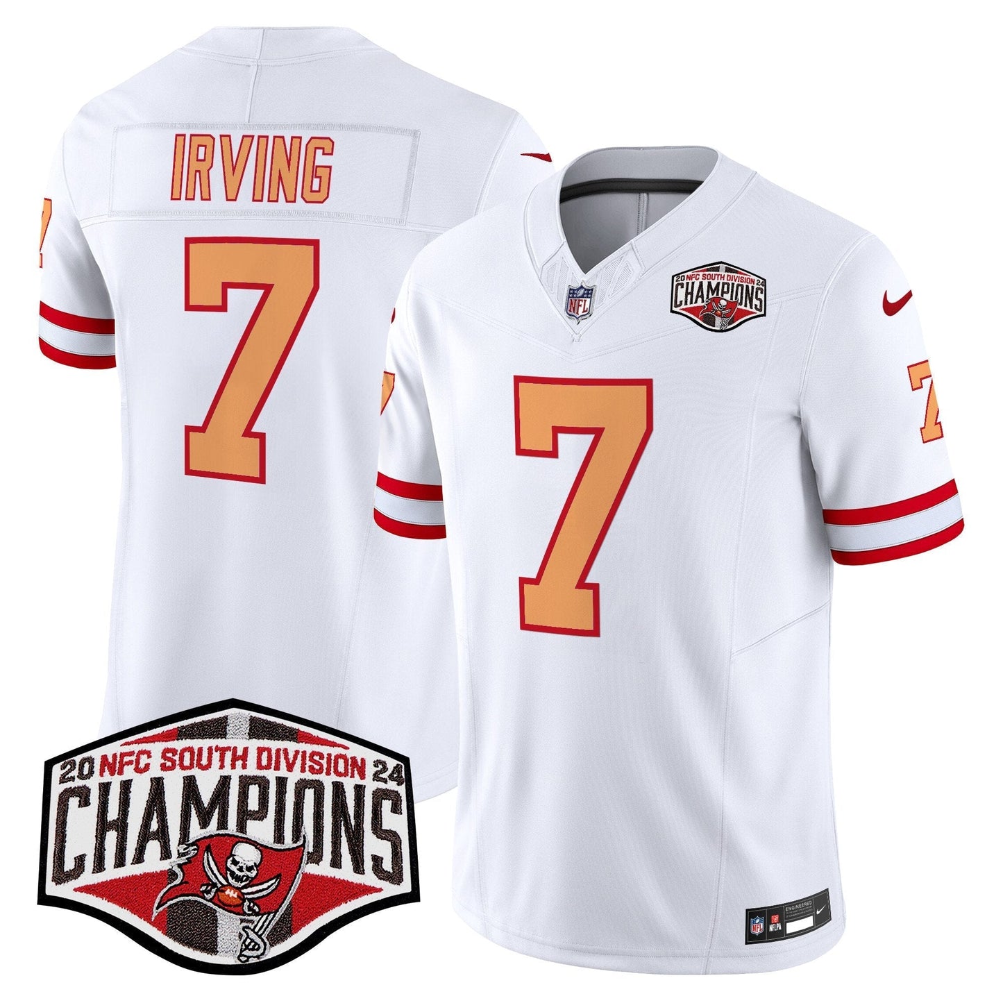 TB Creamsicle 2024 NFC South Division Champions Patch Vapor Limited Jersey - All Stitched
