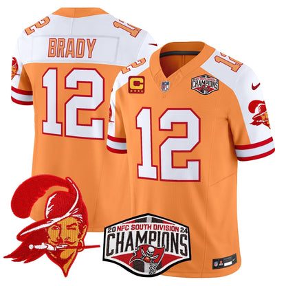 TB Creamsicle 2024 NFC South Division Champions Patch Vapor Limited Jersey - All Stitched