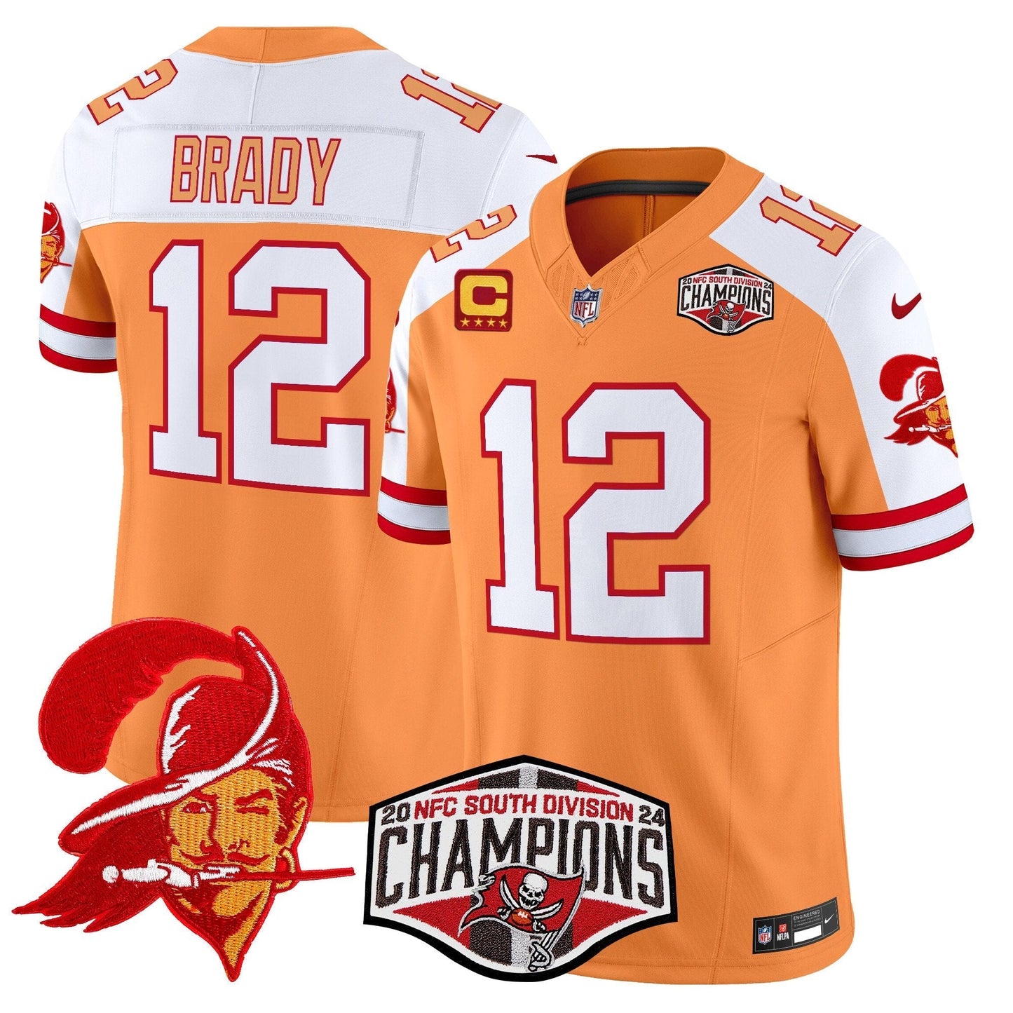 TB Throwback 2024 NFC South Division Champions Patch Vapor Limited Jersey - All Stitched