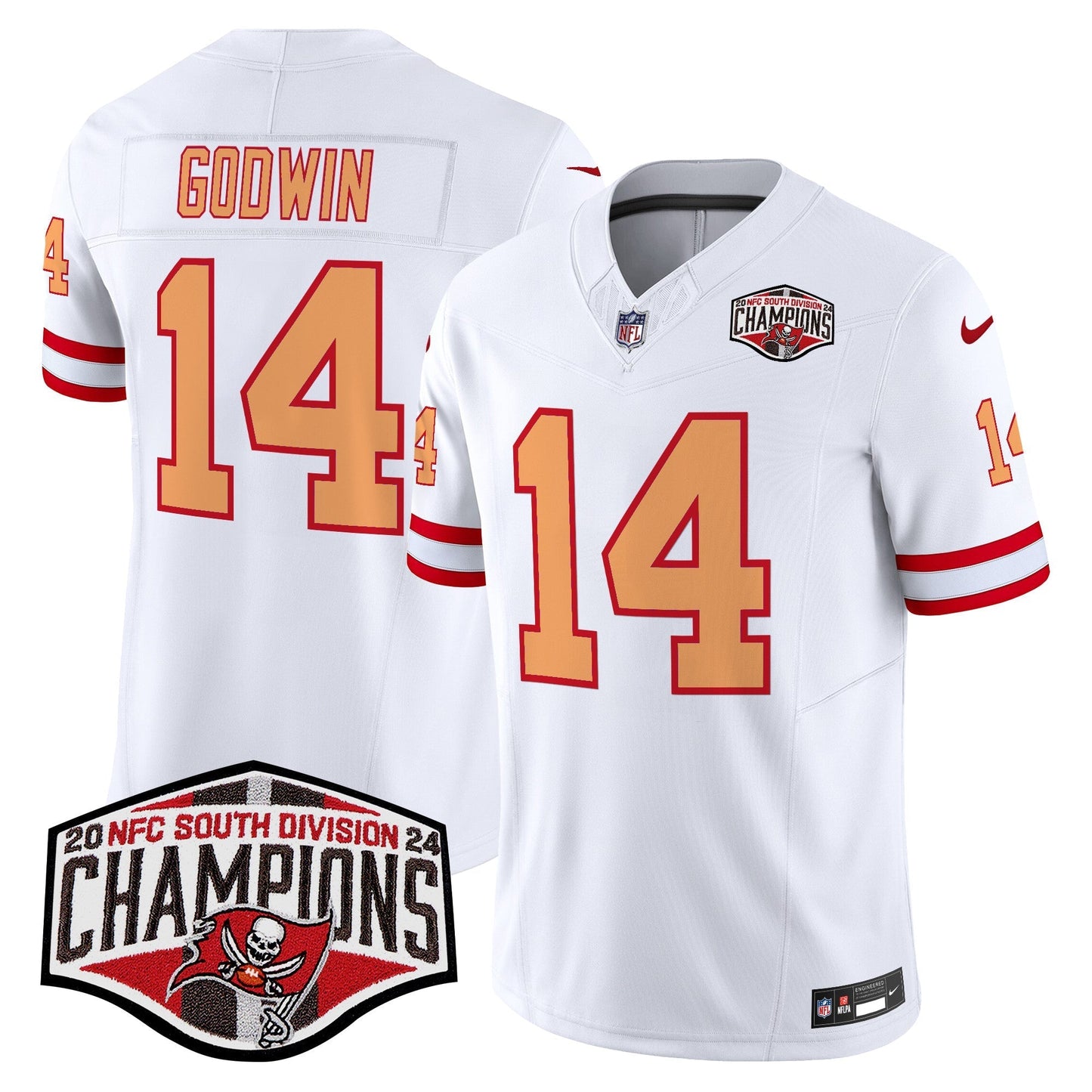 TB Throwback 2024 NFC South Division Champions Patch Vapor Limited Jersey - All Stitched