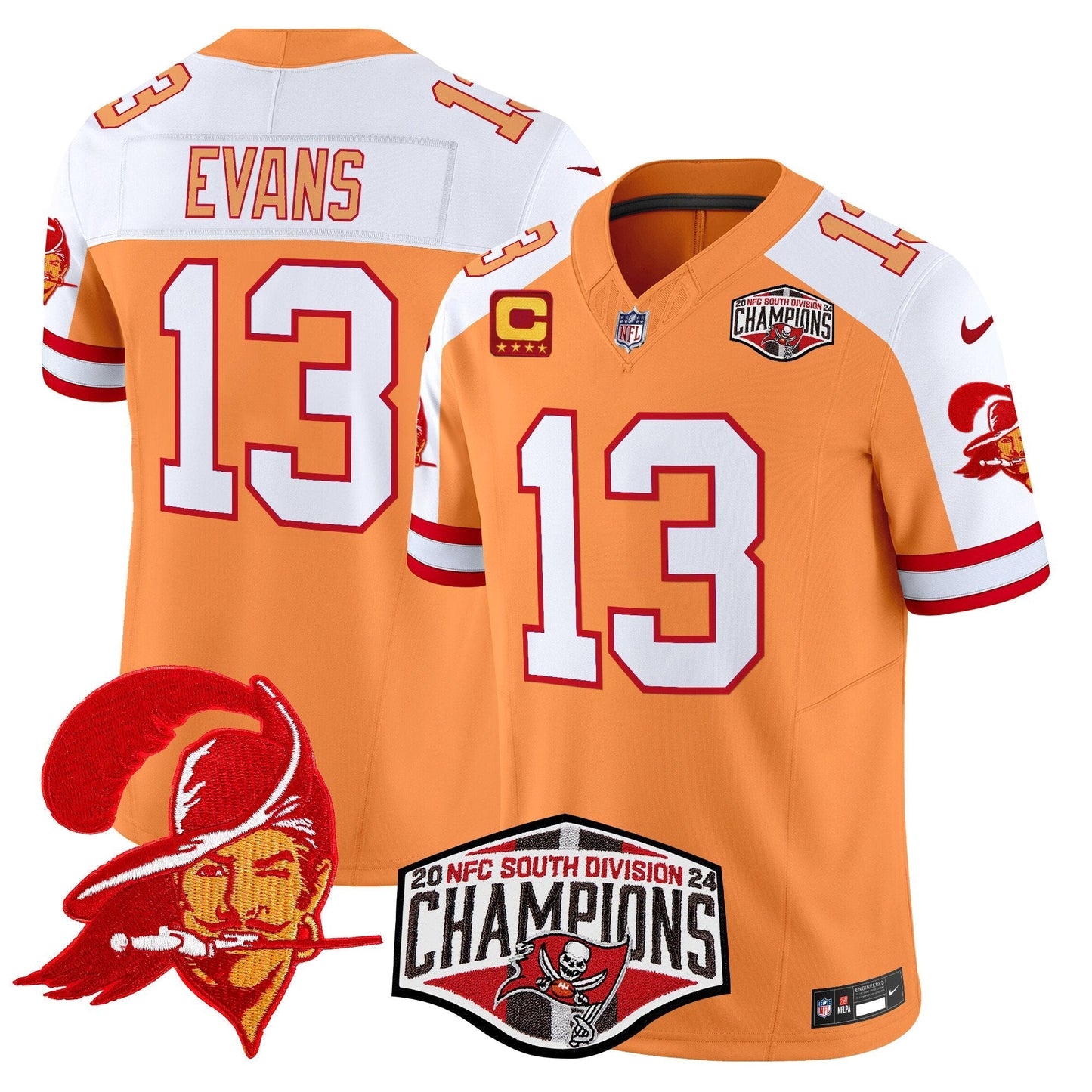 TB Throwback 2024 NFC South Division Champions Patch Vapor Limited Jersey - All Stitched
