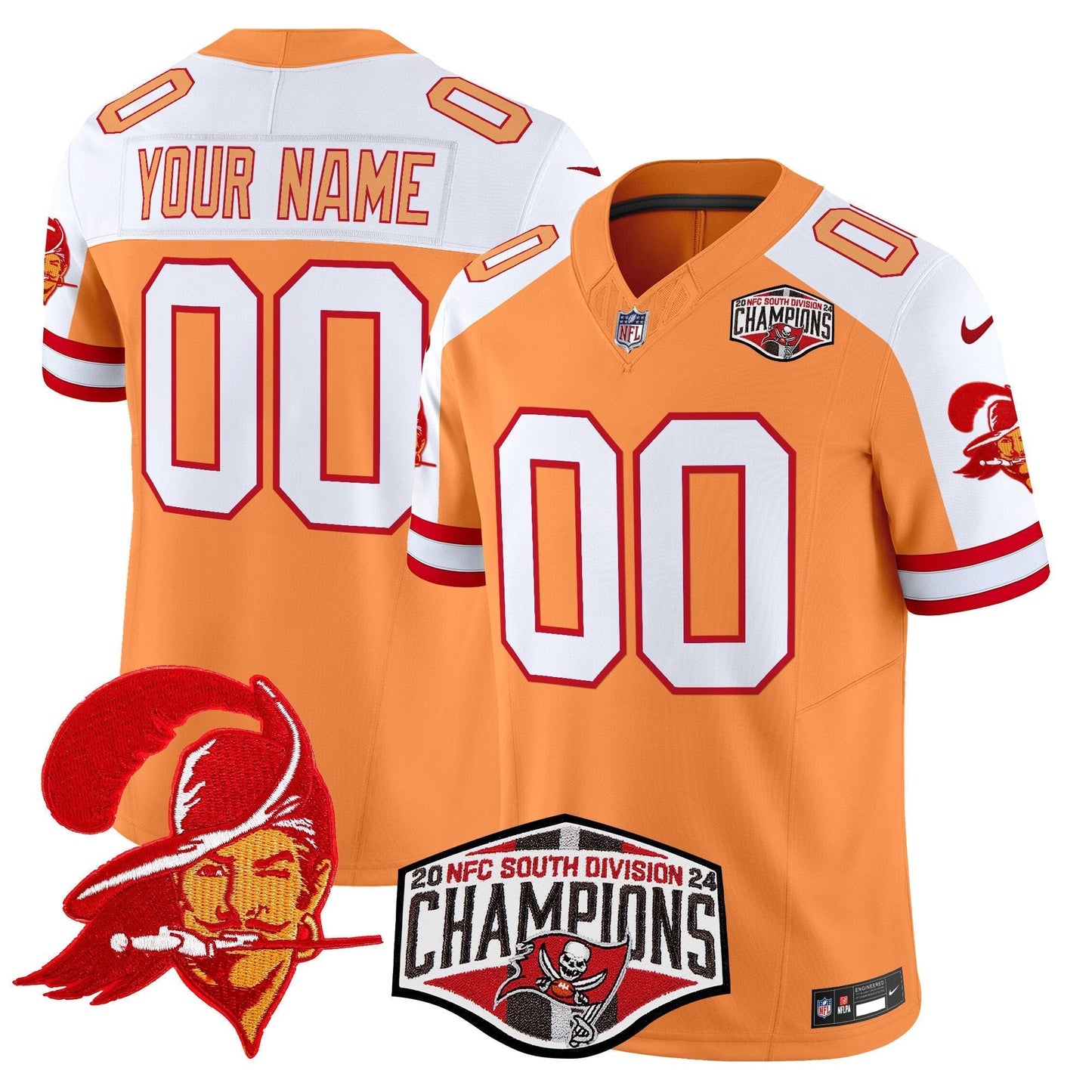 TB Throwback 2024 NFC South Division Champions Patch Vapor Limited Custom Jersey - All Stitched