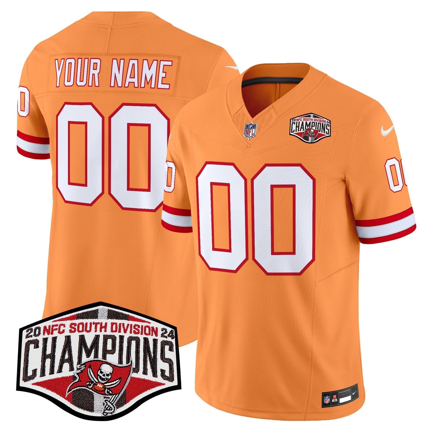 TB Throwback 2024 NFC South Division Champions Patch Vapor Limited Custom Jersey - All Stitched