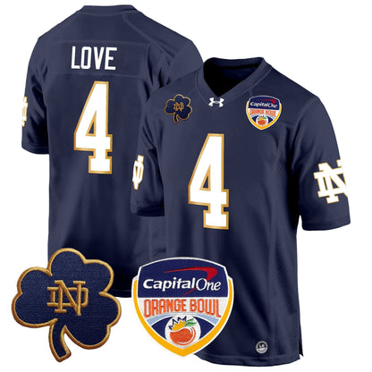 ND 2024 Orange Bowl Patch Game Jersey - All Stitched