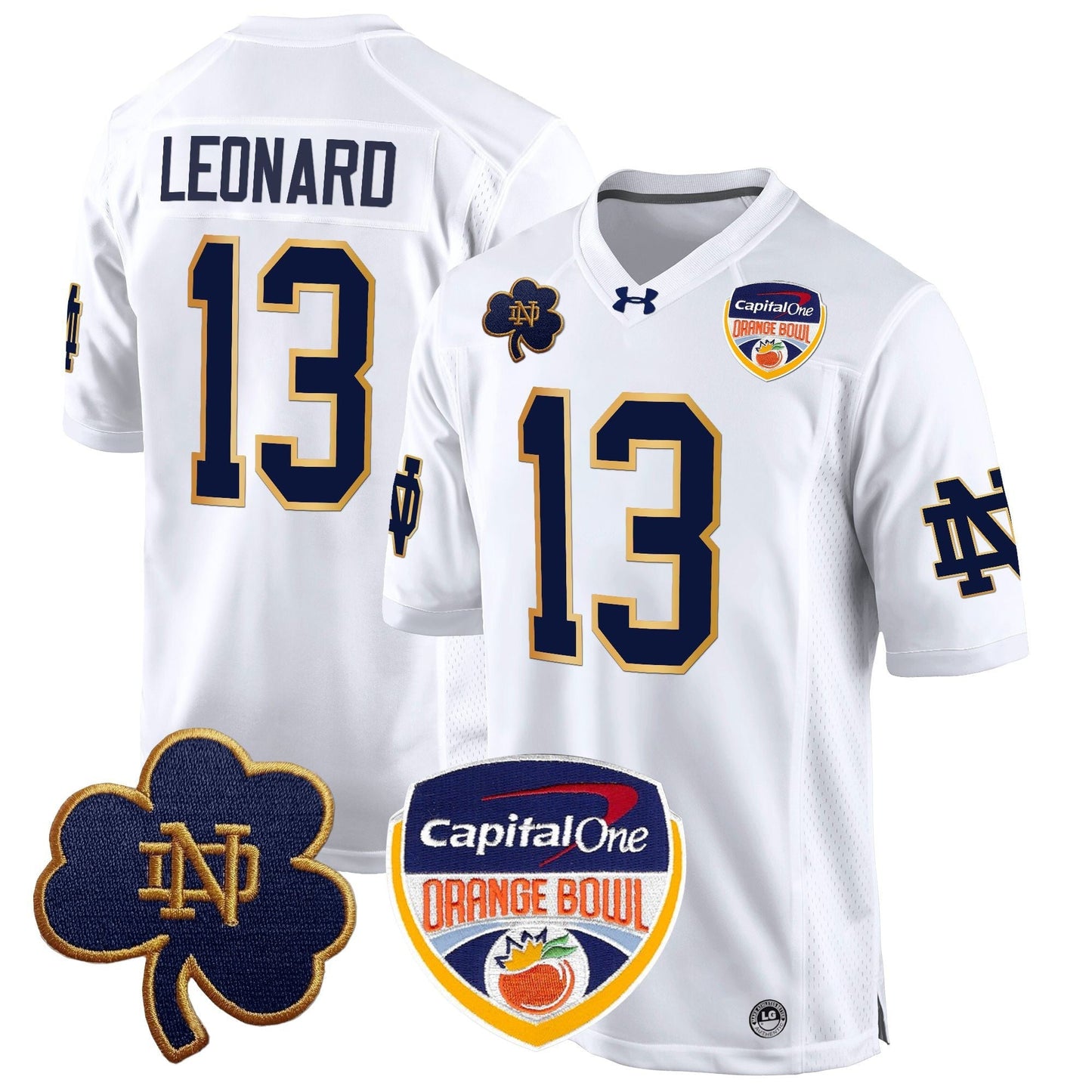 ND 2024 Orange Bowl Patch Game Jersey - All Stitched