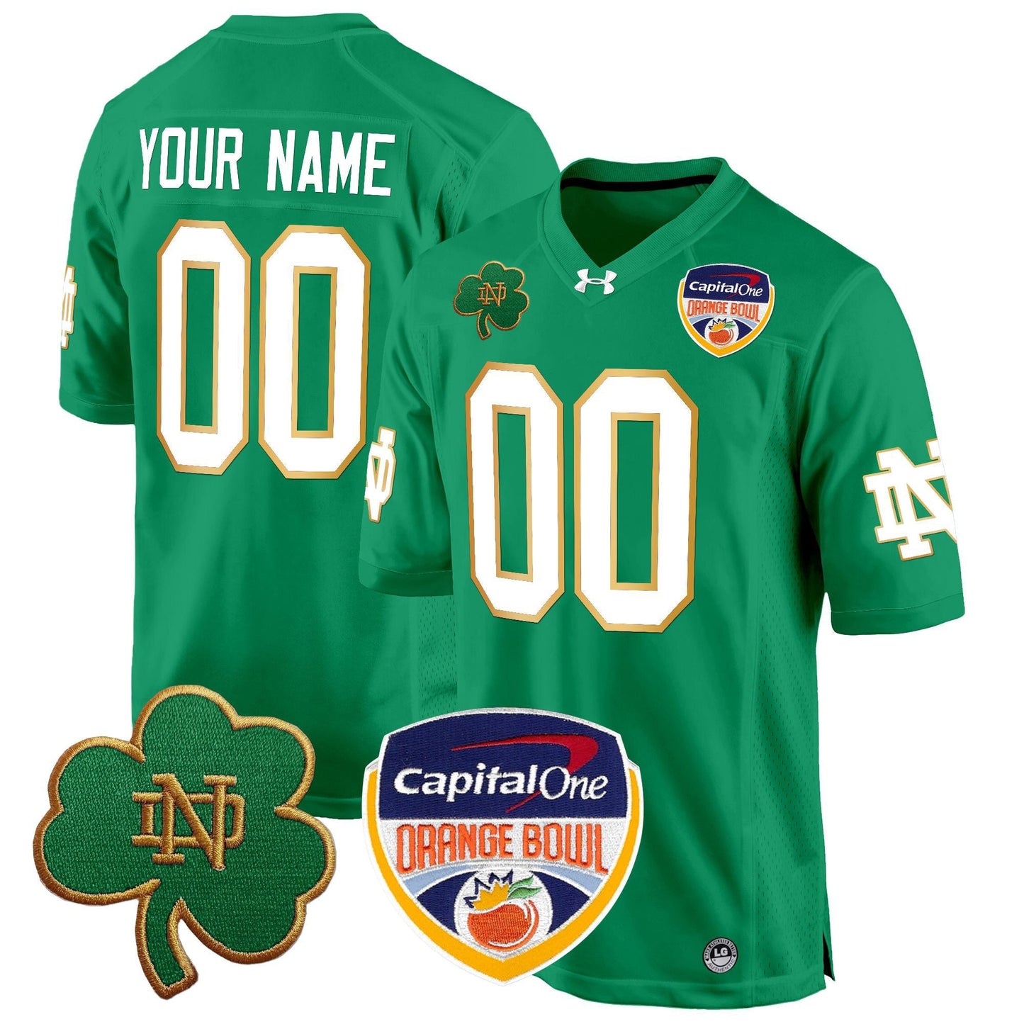 ND 2024 Orange Bowl Patch Game Custom Jersey - All Stitched