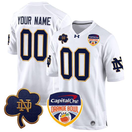 ND 2024 Orange Bowl Patch Game Custom Jersey - Stitched