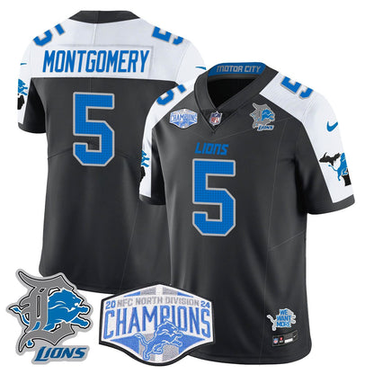 DET 2024 NFC North Champions Gold Jersey - All Stitched
