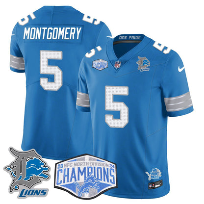 DET 2024 NFC North Champions Gold Jersey - All Stitched