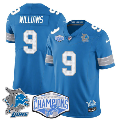 DET 2024 NFC North Champions Gold Jersey - All Stitched