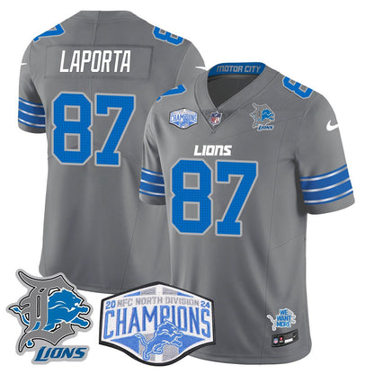 DET 2024 NFC North Champions Gold Jersey - All Stitched