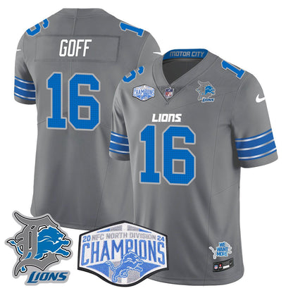 DET 2024 NFC North Champions Gold Jersey - All Stitched