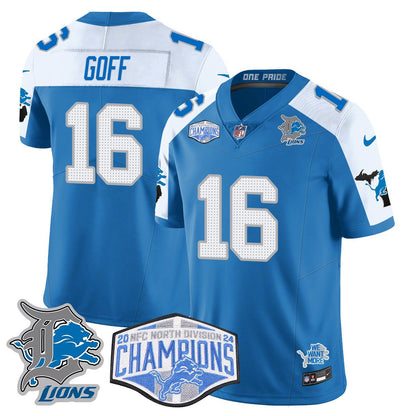DET 2024 NFC North Champions Gold Jersey - All Stitched