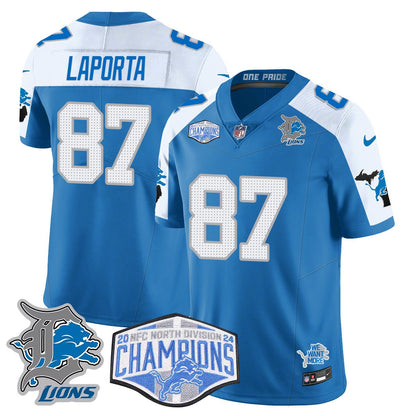 DET 2024 NFC North Champions Gold Jersey - All Stitched