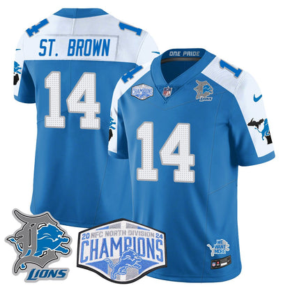 DET 2024 NFC North Champions Gold Jersey - All Stitched