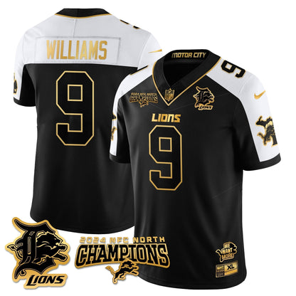 DET 2024 NFC North Champions Gold Jersey N1 - All Stitched