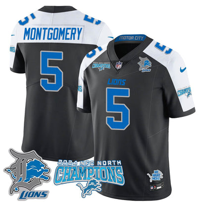 DET 2024 NFC North Champions Gold Jersey N1 - All Stitched
